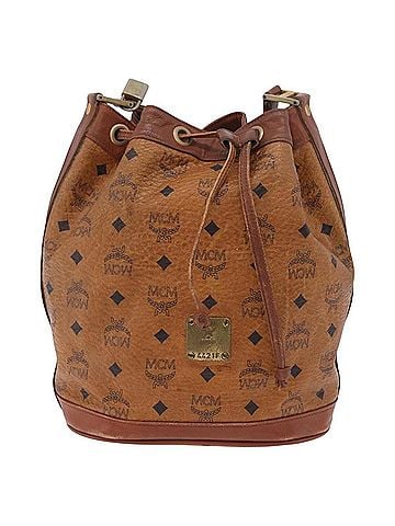 MCM Drawstring Leather Brown Leather Shoulder Bag Bag (view 1)