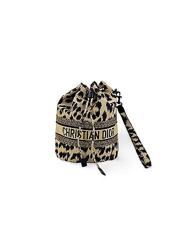 Dior Logo Travel Drawstring Printed Fabric Beige Canvas Clutche &amp; Pouche Bag (view 1)