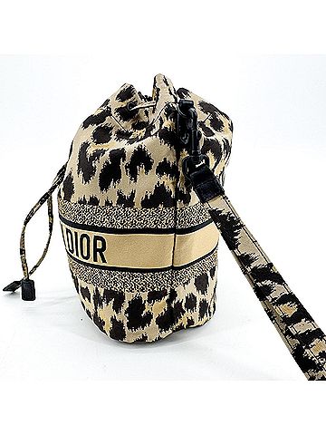 Dior Logo Travel Drawstring Printed Fabric Beige Canvas Clutche &amp; Pouche Bag (view 2)
