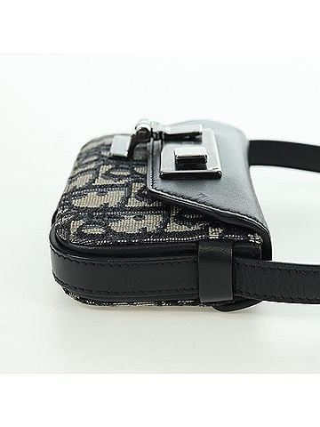 Dior Clasp Lock Messenger Oblique Canvas And Leather Navy Canvas Clutche &amp; Pouche Bag (view 2)