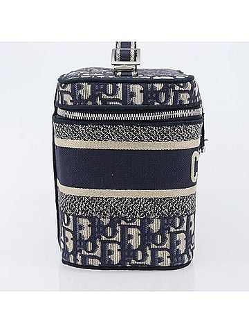 Dior Diortravel Vanity Case Oblique Canvas Navy Canvas Handbag (view 2)