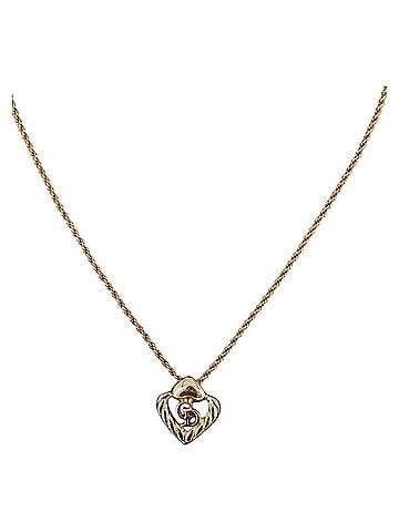 Dior Vintage Cd Heart Pendant Metal Gold Metal Necklace Jewelry (view 1)