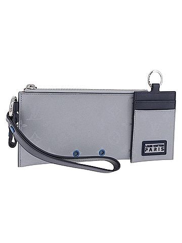 Louis Vuitton Alpha Pouch Limited Edition Monogram Satellite Canvas Silver Canvas Clutche &amp; Pouche Bag (view 1)