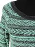 American Eagle Outfitters 2012 NWT AE Fair Isle Knit Crew Neck Mint Green &amp; Gray Sweater Cozy Retro Cottagecore Y2K Indie Pullover Sweater - photo 3