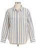 Z Supply Stripes Ivory Blue Button-Down Shirt Size L - photo 1