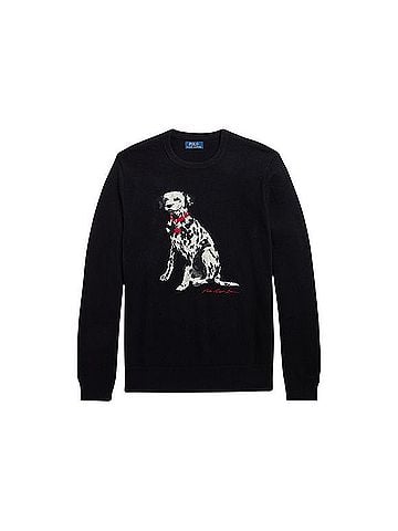 Ralph Lauren Dalmatian Intarsia-Knit Cashmere Pullover Sweater (view 1)