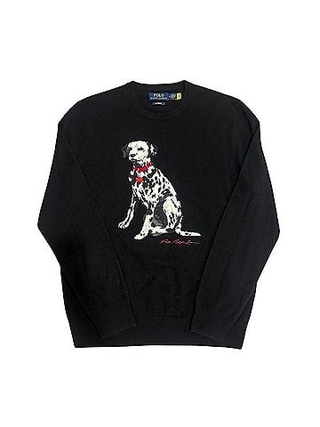 Ralph Lauren Dalmatian Intarsia-Knit Cashmere Pullover Sweater (view 2)