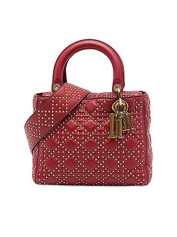 Dior Medium Lambskin Cannage Studded Supple Lady Dior (view 1)