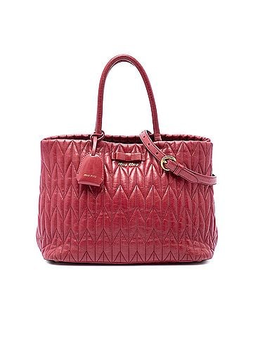 Miu Miu Medium Matelasse Vitello Shine Double Handle Tote (view 1)