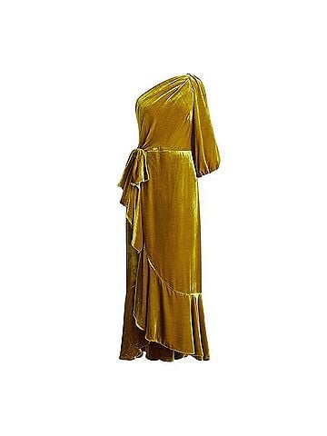 J.Crew Silk Velvet One-Shoulder Maxi Dress Cocktail Dress (view 2)