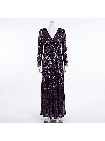 Donna Karan Collection Elegant Sequin Maxi Dress in Purple (view 1)