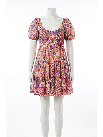 Flying Tomato Ava Smocked Bodice Dress in Pink (view 1)