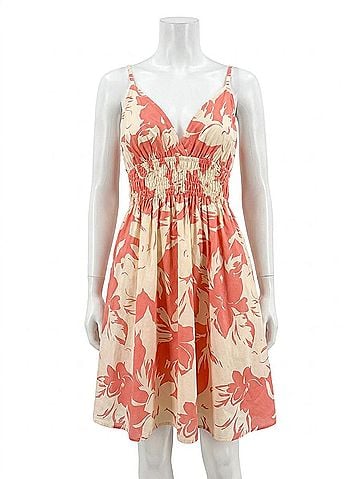 MISA Los Angeles Ezra Dress in Coral Blooms Poplin (view 1)
