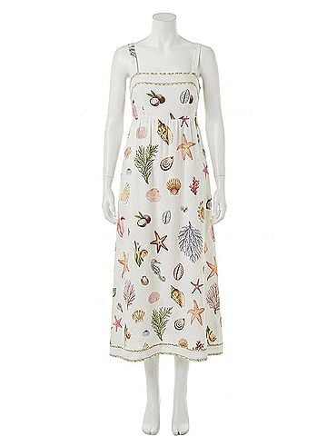 Blu Pepper Nautical Escape Midi Dress in Cream Multi (view 1)