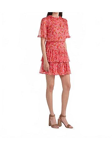 Saloni Ava-D Dress in Traceri Rouge (view 2)