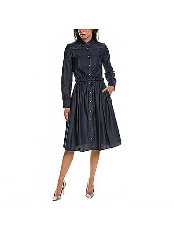 Piazza Sempione Italian Luxury Dress in Blue (view 2)