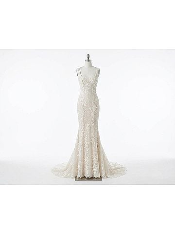 Demetrios Ada Sheath Square Neckline Dress in Ivory (view 1)