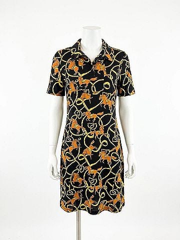 Tabi Women's Clara Classic Dress in Black Multi (view 1)