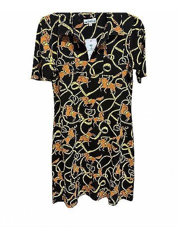 Tabi Women's Clara Classic Dress in Black Multi (view 2)