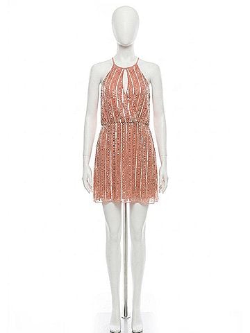 Parker Norden Halter Mini Dress in Marmalade (view 1)