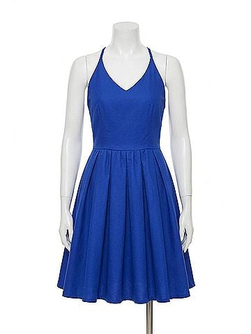 Gracia Women's Backless Dress in Royal Blue (view 1)