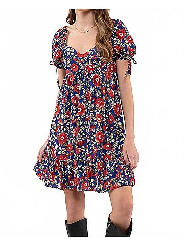 Blu Pepper Frolic Sweetheart Mini Dress in Royal Blue Multi (view 2)
