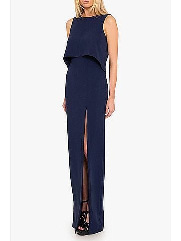 Black Halo Kacie Two-Piece Maxi Set in Pacific Blue (view 2)