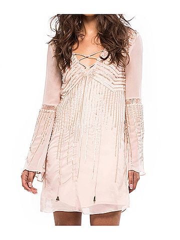 The Jetset Diaries Byzantine Mini Dress in Bare Blush (view 2)