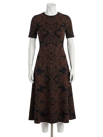 Flying Tomato Dahlia Jacquard Sweater Knit Metallic Midi Dress in Black Multi (view 1)