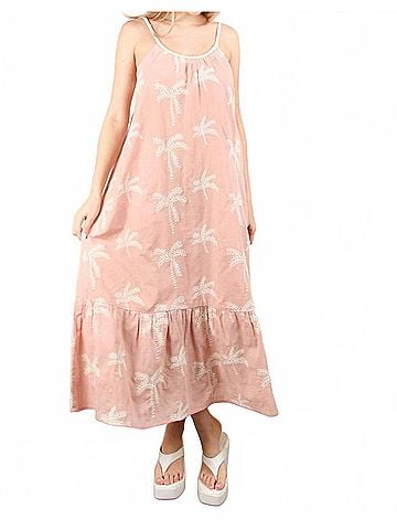 Very J Palms Midi Dress in Blush (view 2)