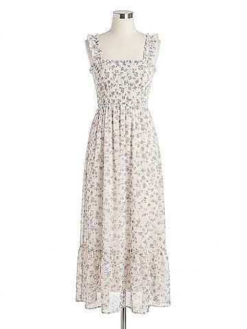 City Studio Lavender Floral Maxi Dress in White (view 1)