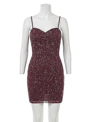 Colors Dress Sweetheart Mini Dress in Burgundy (view 1)