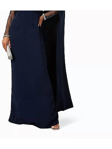 Jenny Packham Crystal Cape Gown in Navy (view 2)