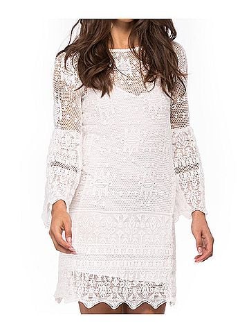 Jen's Pirate Booty Evoke Aztec Lace Mini Dress in Sierra Madre White (view 2)