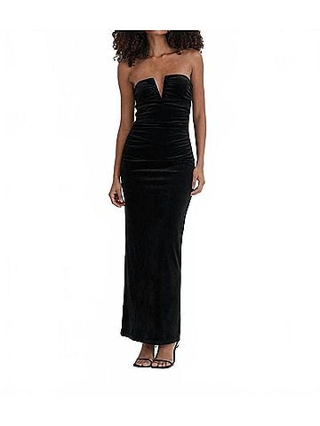4th and Reckless Ailsa Velvet Maxi Dress in Black (view 2)