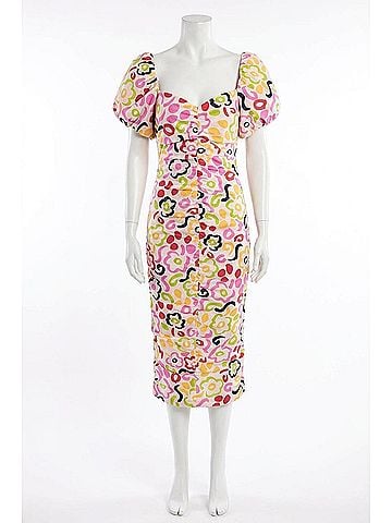 Rhode Tessa Painted Bloom Midi Dress in Multicolor (view 1)