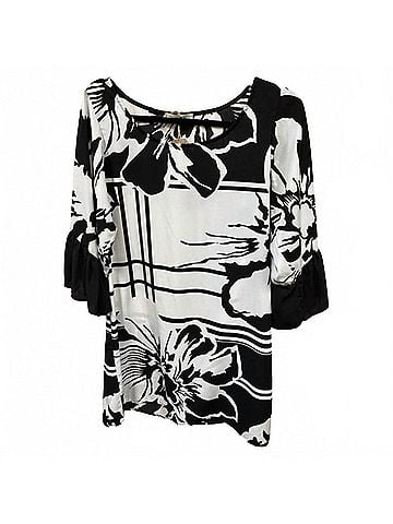 A.gain Women's Floral Dress in Black/White Print (view 2)