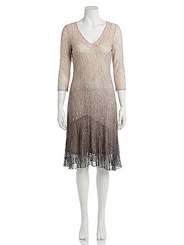 Komarov Lace Three-Quarter Sleeve Dress in Beach Cafe Ombre (view 1)
