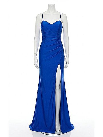 Terani Couture Jersey Dress With Hot Stones in Royal Blue (view 1)