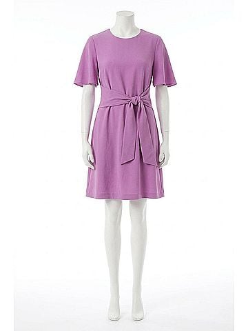 Ivy & Blu Short Flutter Sleeve A-Line Dress in Violet (view 1)
