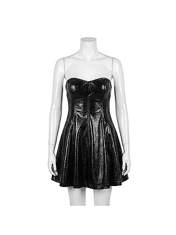 Mustard Seed Leather Tube Dress in Black (view 1)