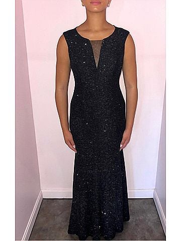 Eliza J Sparkle Cap Sleeve Dress in Black (view 2)
