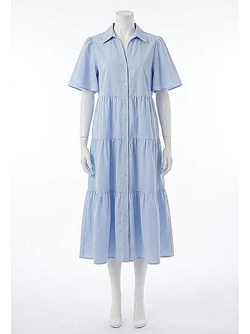 In February Drifting Away Midi Dress in Light Blue (view 1)