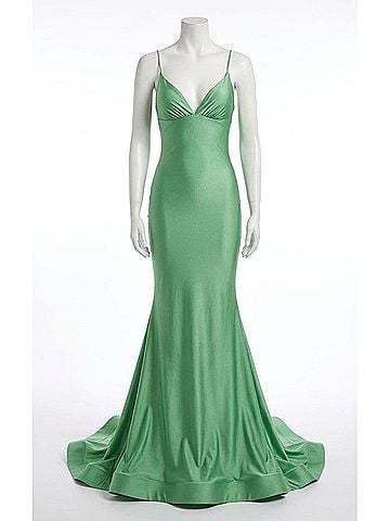 Atria Clothing Jersey Mermaid Gown in Basil (view 1)