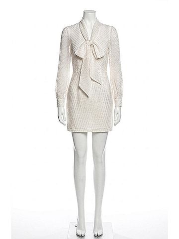 Haney Silk-Blend Chiffon Mini Dress in Metallic Fil Coupe (view 1)