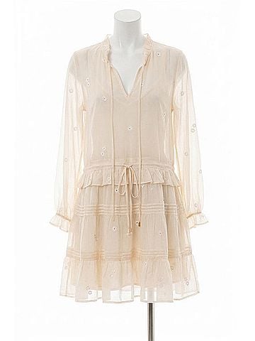 Karina Grimaldi Sienna Embroidered Mini Dress in White (view 1)