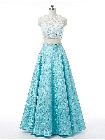 Panoply Women's Prom Dress in Ivory Aqua (view 1)
