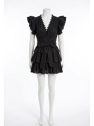 Scarlett Poppies Santa Barbara Mini Dress in Onyx Black (view 1)