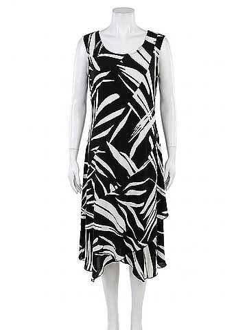 Michael Tyler Sleeveless Ruffle Maxi Dress in Black/White (view 1)