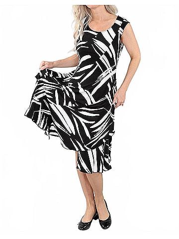 Michael Tyler Sleeveless Ruffle Maxi Dress in Black/White (view 2)